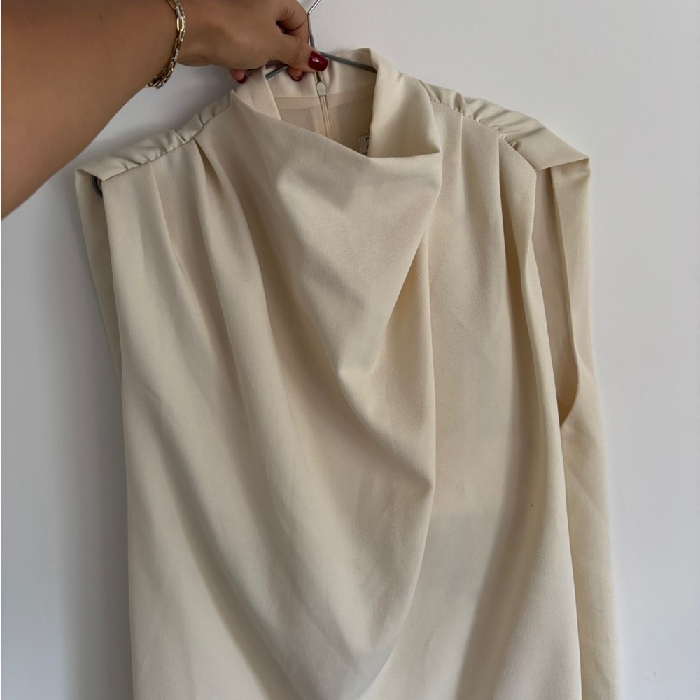Zara Cream Draped Blouse - Picture 1 of 2